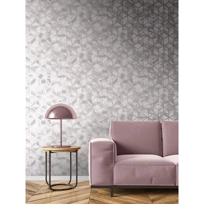 Muriva Elixir Rose Gold Cube Geo Wallpaper (166511)