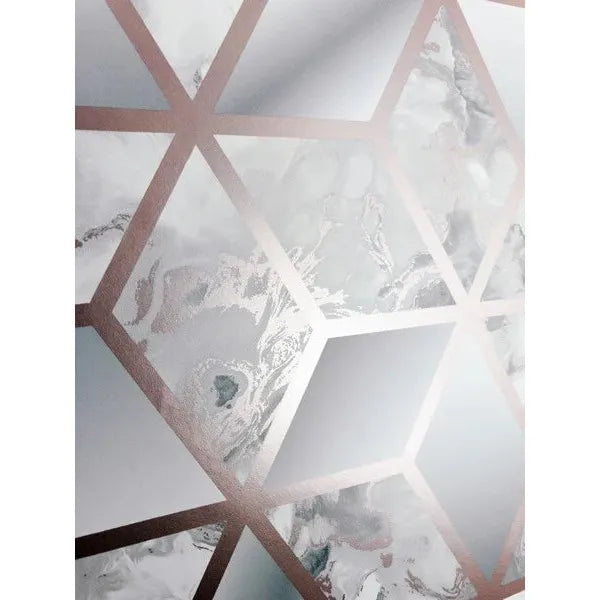 Muriva Elixir Rose Gold Cube Geo Wallpaper (166511)