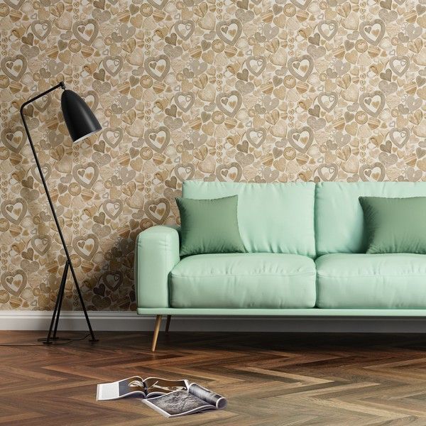 Muriva Wooden hearts Wallpaper (102570)