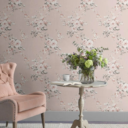 Muriva Canterbury Floral Blush Wallpaper (165504)