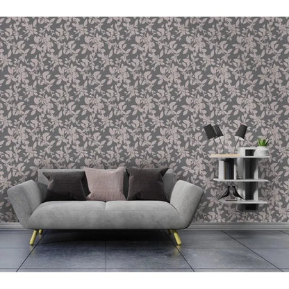 Holden Linden Charcoal/Pink Wallpaper (75851)