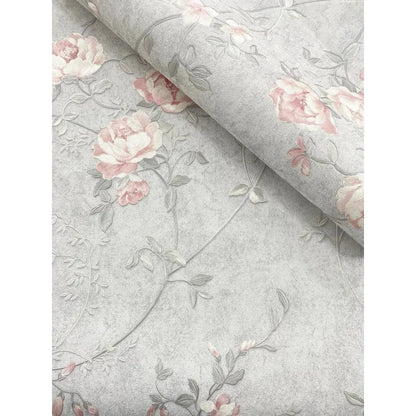 Papel pintado Muriva Bettany Floral rosa/gris (703052)