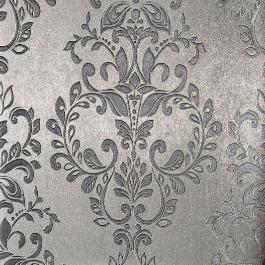 Muriva Serena Damask Silver Wallpaper (701452)