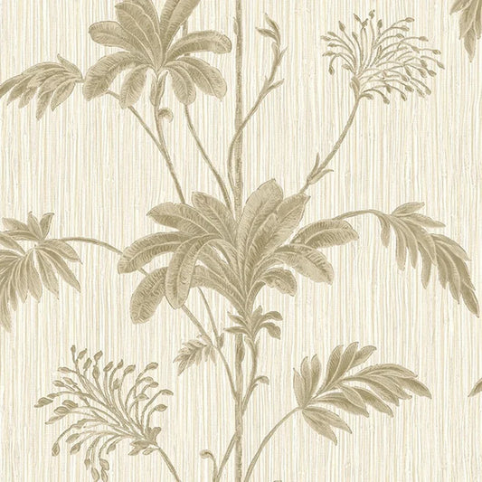 Belgravia Grasscloth Leaf Cream/Gold Wallpaper (2913)