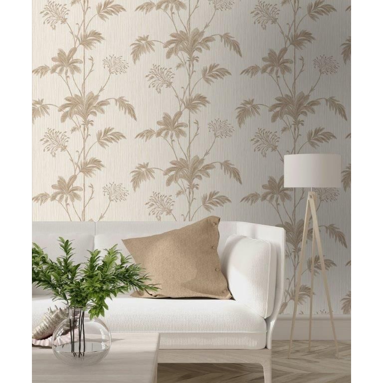 Belgravia Grasscloth Leaf Wallpaper