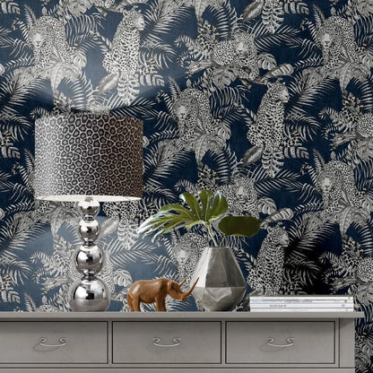 Muriva Darcy James Mamboa Navy Blue Wallpaper (173523)