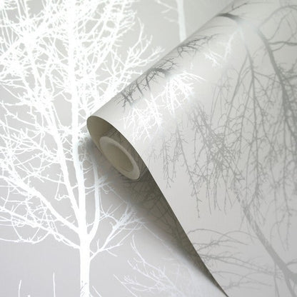 Holden Rhea Trees Grey/Silver Effect Wallpaper (90760)