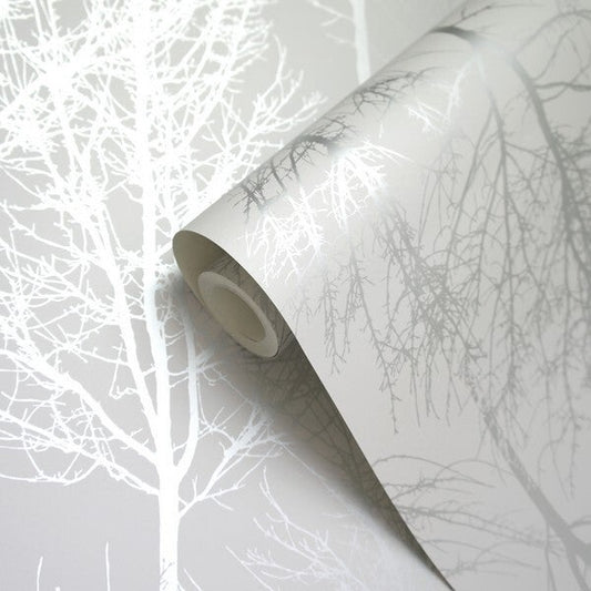 Holden Rhea Trees Papier peint effet gris/argenté (90760)