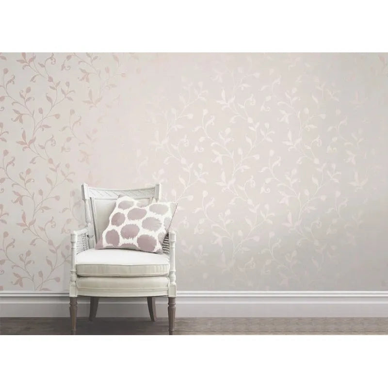 Fine Decor Quartz Rose Gold/Off White Floral Wallpaper (FD42209)