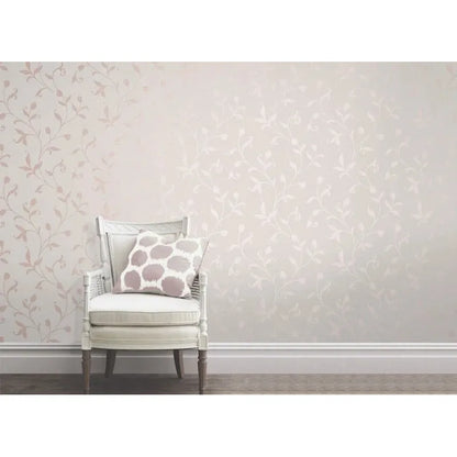 Fine Decor Quartz Rose Gold/Off White Floral Wallpaper (FD42209)