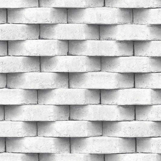 Muriva Diagonal brique papier peint blanc (L57129)