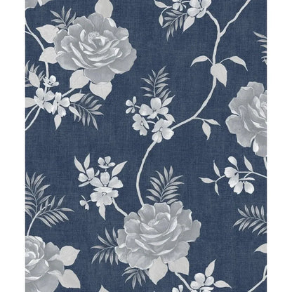 Muriva Darcy James Rosalind Navy Blue Wallpaper (173503)