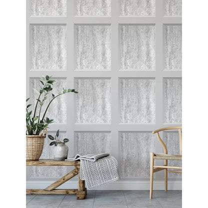 Muriva Eterna Marble Panel Grey Wallpaper (186501)