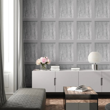 Muriva Eterna Marble Panel Grey Wallpaper (186501)