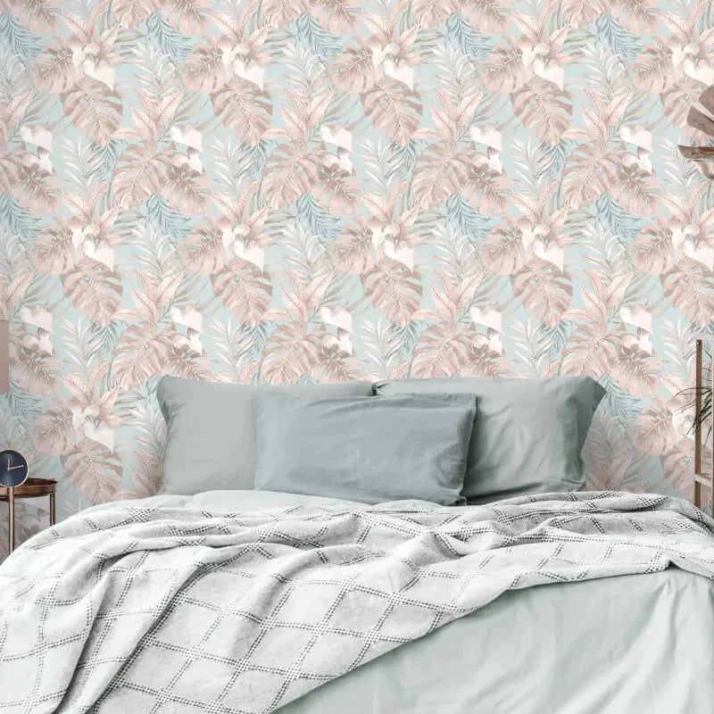 Muriva Teeva Jungle Duck Egg Wallpaper (183502)