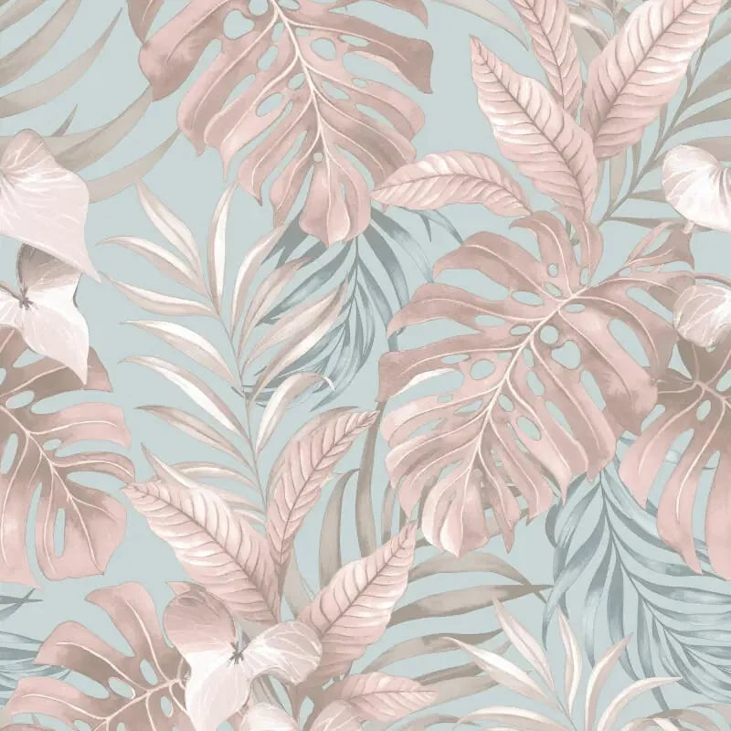 Muriva Teeva Jungle Duck Egg Wallpaper (183502)