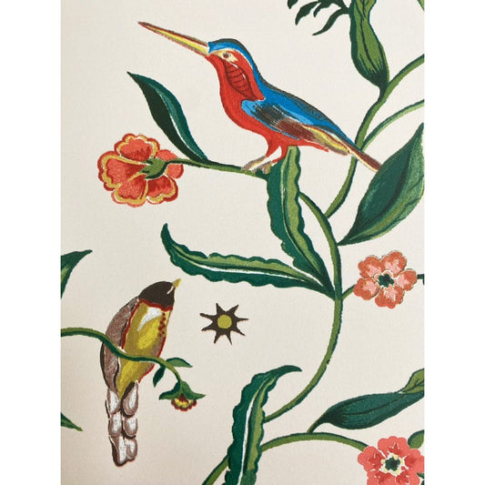 Papel pintado crema Muriva Summer Birds (182552)