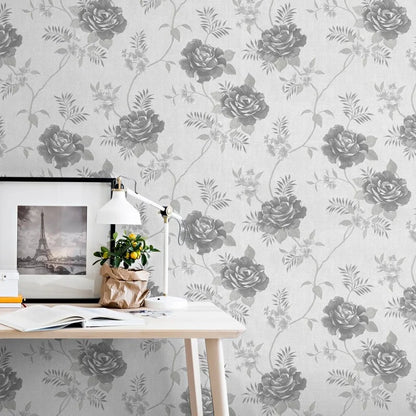 Muriva Darcy James Rosalind Grey Wallpaper (173501)