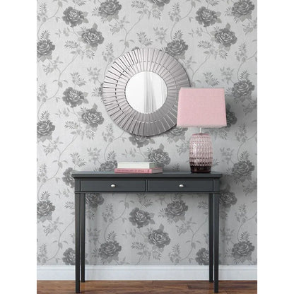 Muriva Darcy James Rosalind Grey Wallpaper (173501)