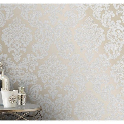 Fine Decor Monaco Damask Khaki Wallpaper (FD42250)