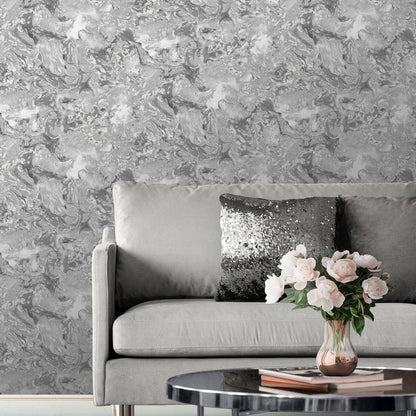 Muriva Elixir Silver Wallpaper (166501)