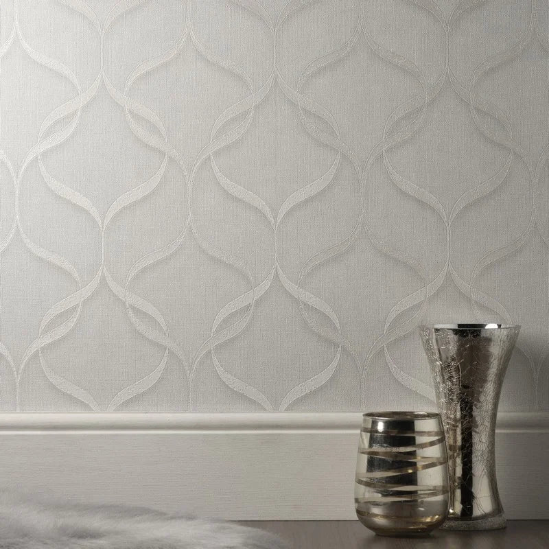 Fine Decor Milano Wave Off White Wallpaper (M95620)
