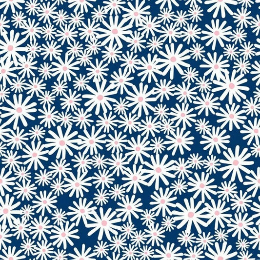 Muriva Skinny Dip Daisy Blue Wallpaper (180511)