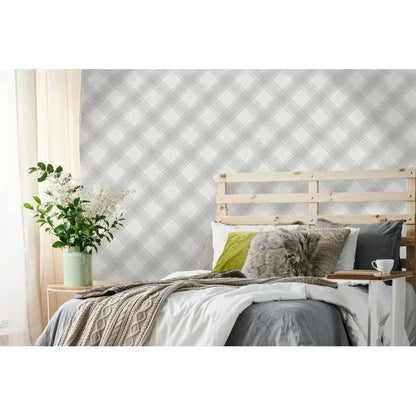 Holden Aidan Check Grey Wallpaper (90740)