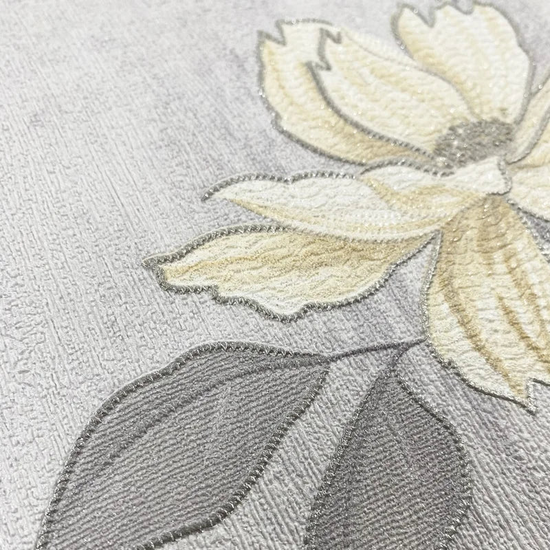Muriva Oleana Floral Ochre/Grey Wallpaper (703071)