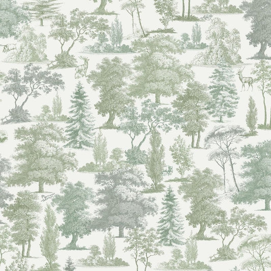 Muriva Oakley Green Wallpaper (201502)