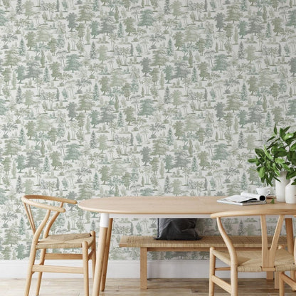 Muriva Oakley Green Wallpaper (201502)