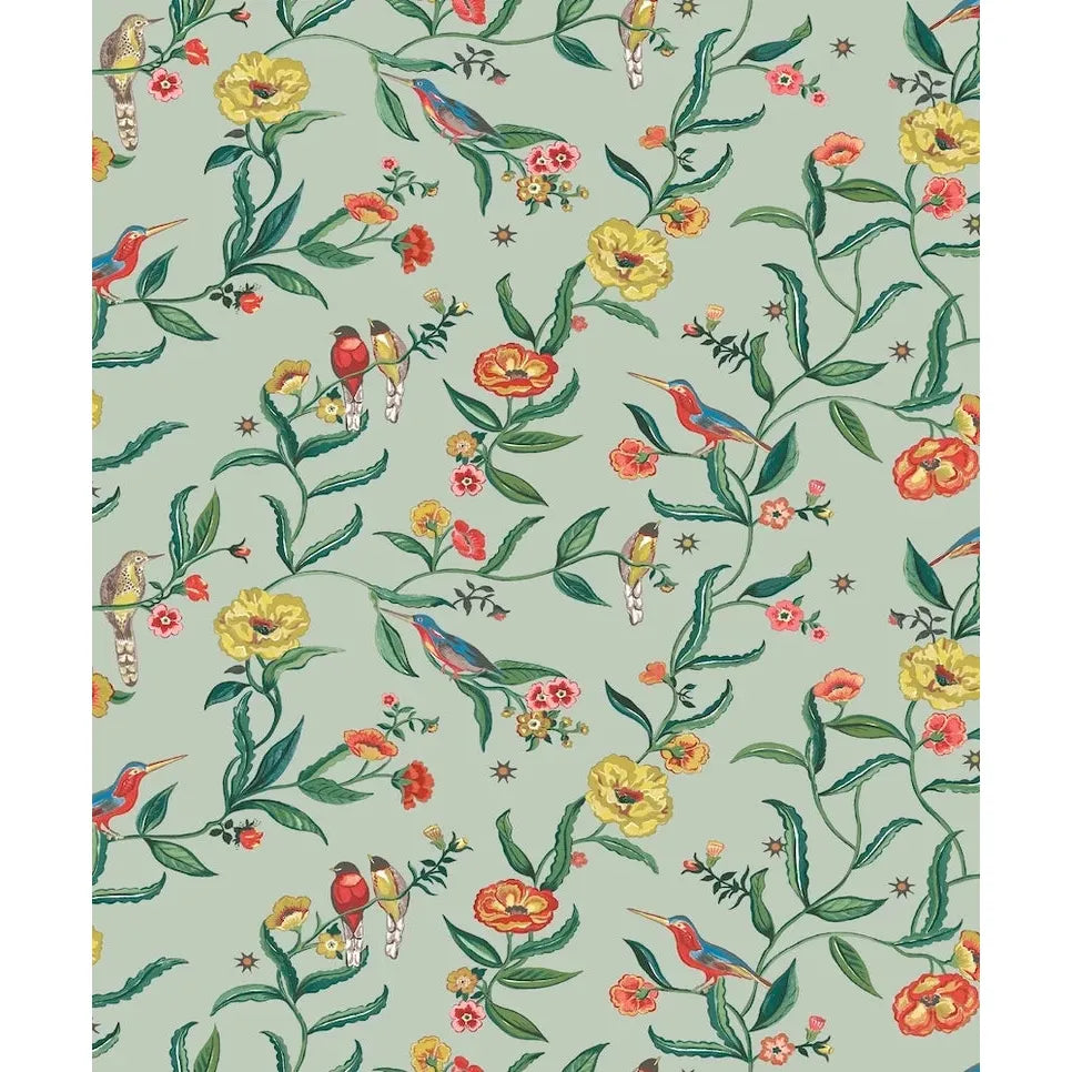 Muriva Summer Birds Sage Wallpaper (182551)