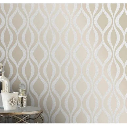 Fine Decor Monaco Geo Khaki Wallpaper (FD42251)