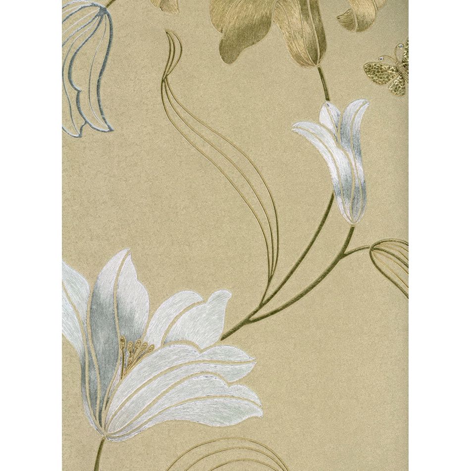 Muriva Amelia Papier peint floral doré (701413)