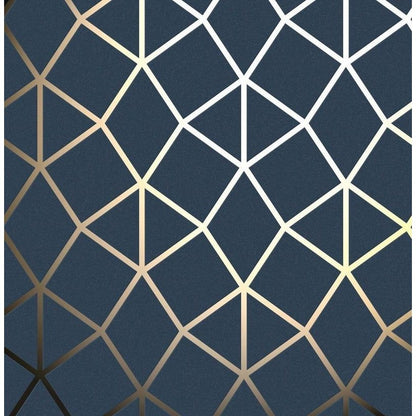 Fine Decor Platinum Foil Navy/Gold Wallpaper (FD42560)