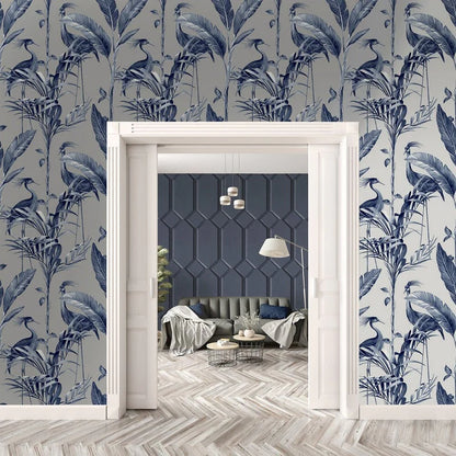 Belgravia Azzurra Leaf  Wallpaper