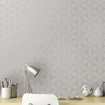 Holden Geo Stars Silver/Grey Wallpaper (12618)