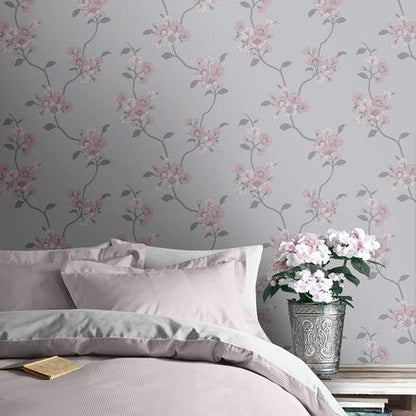 Muriva Delta Floral Stone & Rose Wallpaper (701621)