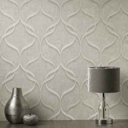 Fine Decor Milano Wave Beige Wallpaper (M95618)