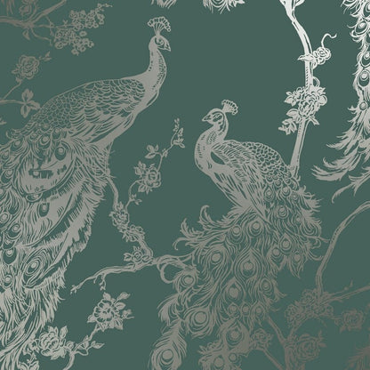 Holden Glistening Peacock Green Wallpaper (12963)