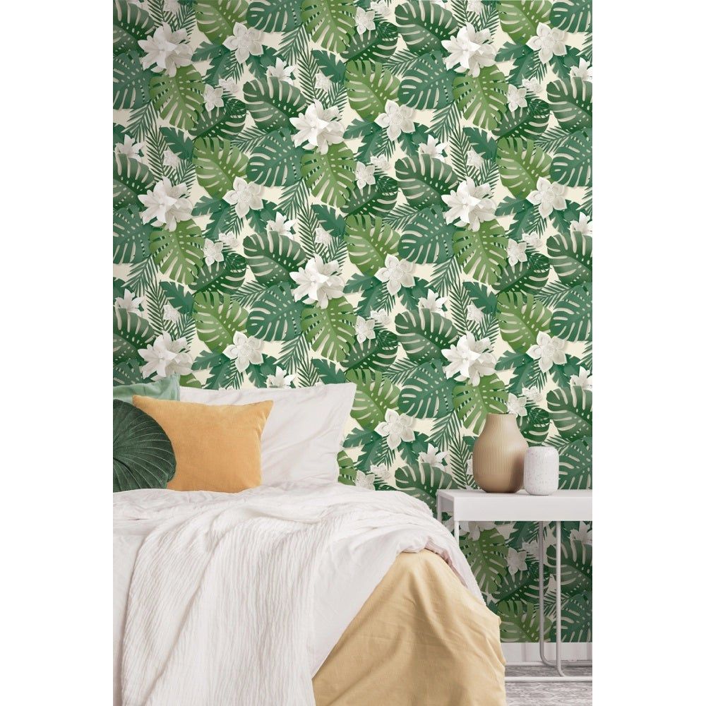 Papel pintado tropical con dimensiones de decoración fina