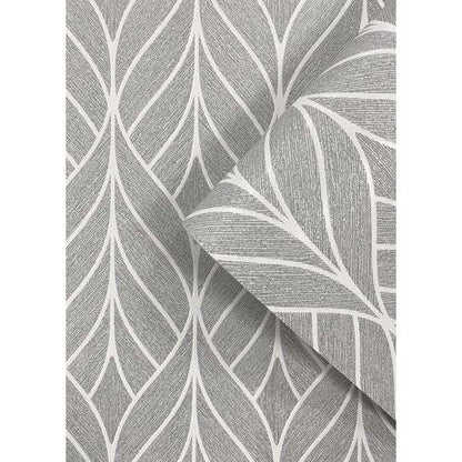 Muriva Blake Wave Grey & White Wallpaper (178101)