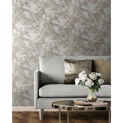 Muriva Elixir Grey/Gold  Wallpaper (166506)