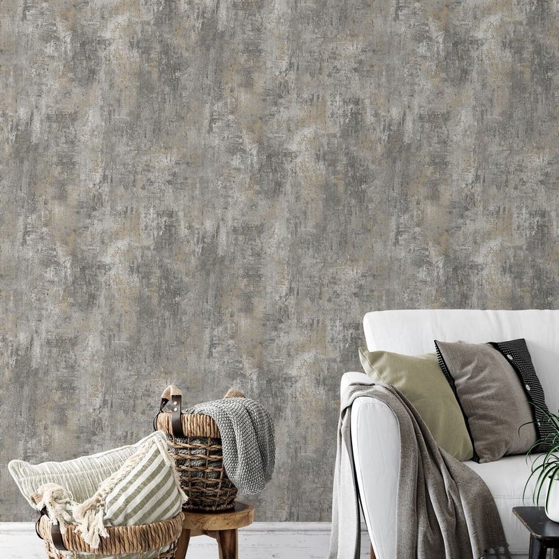 Muriva Cove Texture Charcoal Wallpaper (207502)