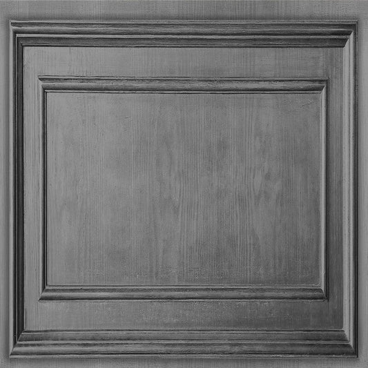Papel pintado Graham &amp; Brown Wood Panel gris oscuro (112586)