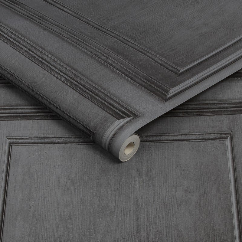 Graham & Brown Wood Panel dark grey Wallpaper (112586)