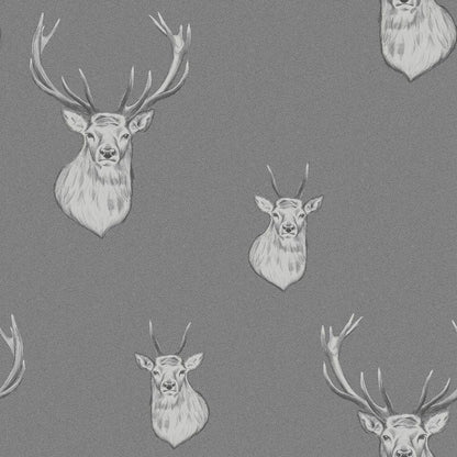 Muriva Catherine Lansfield Stags Grey Wallpaper (165513)