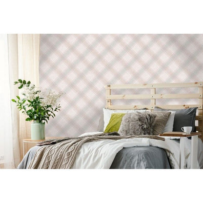 Holden Aidan Check Pink Wallpaper (90742)