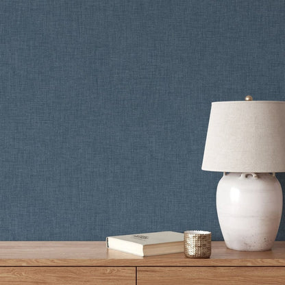 Muriva Cambric Texture Blue Wallpaper (196305)