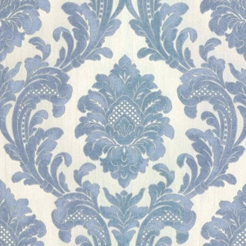 Fine Decor Milano Charcoal Denim Blue Damask Wallpaper (M95586)